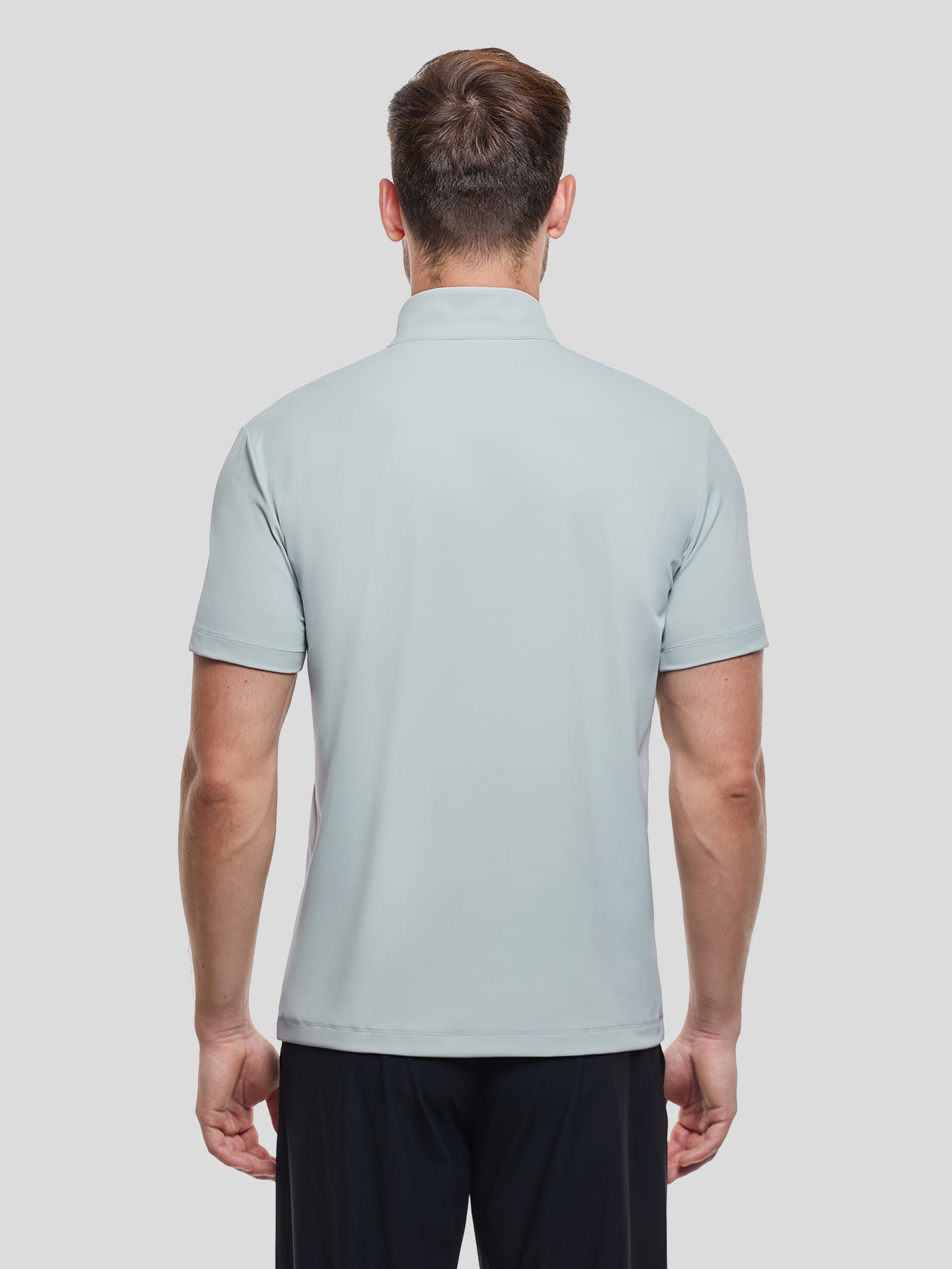 SmoothBlend Half Zip Mock Neck de manga corta Tee