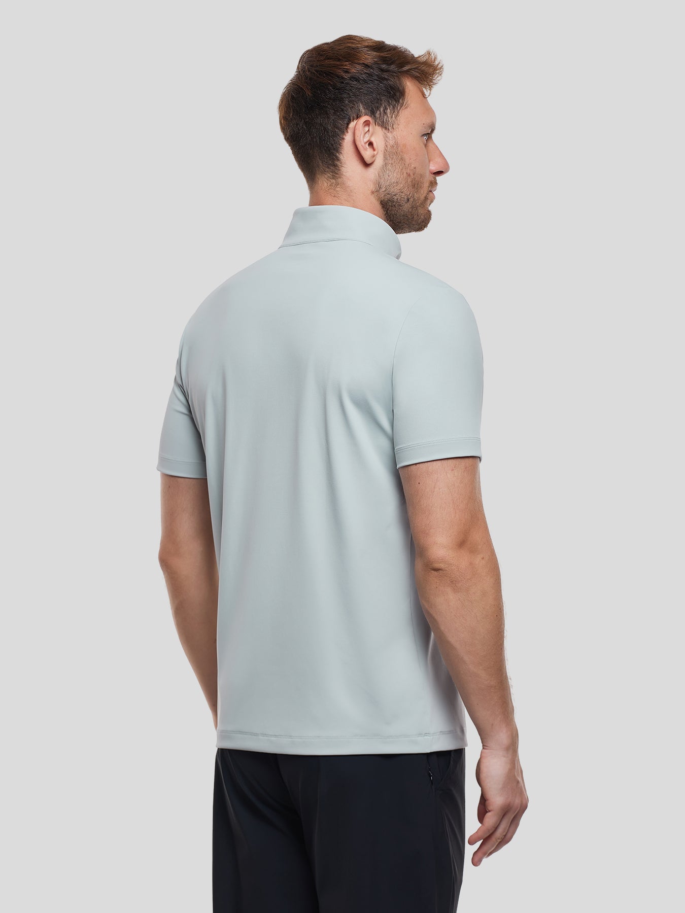 SmoothBlend Half Zip Mock Neck de manga corta Tee