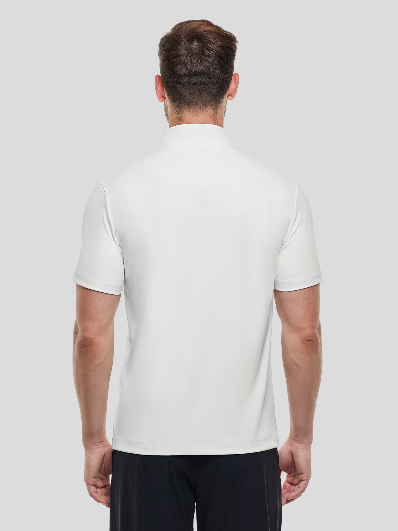 SmoothBlend Half Zip Mock Neck de manga corta Tee