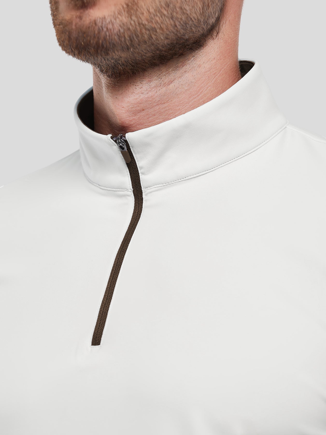SmoothBlend Half Zip Mock Neck de manga corta Tee