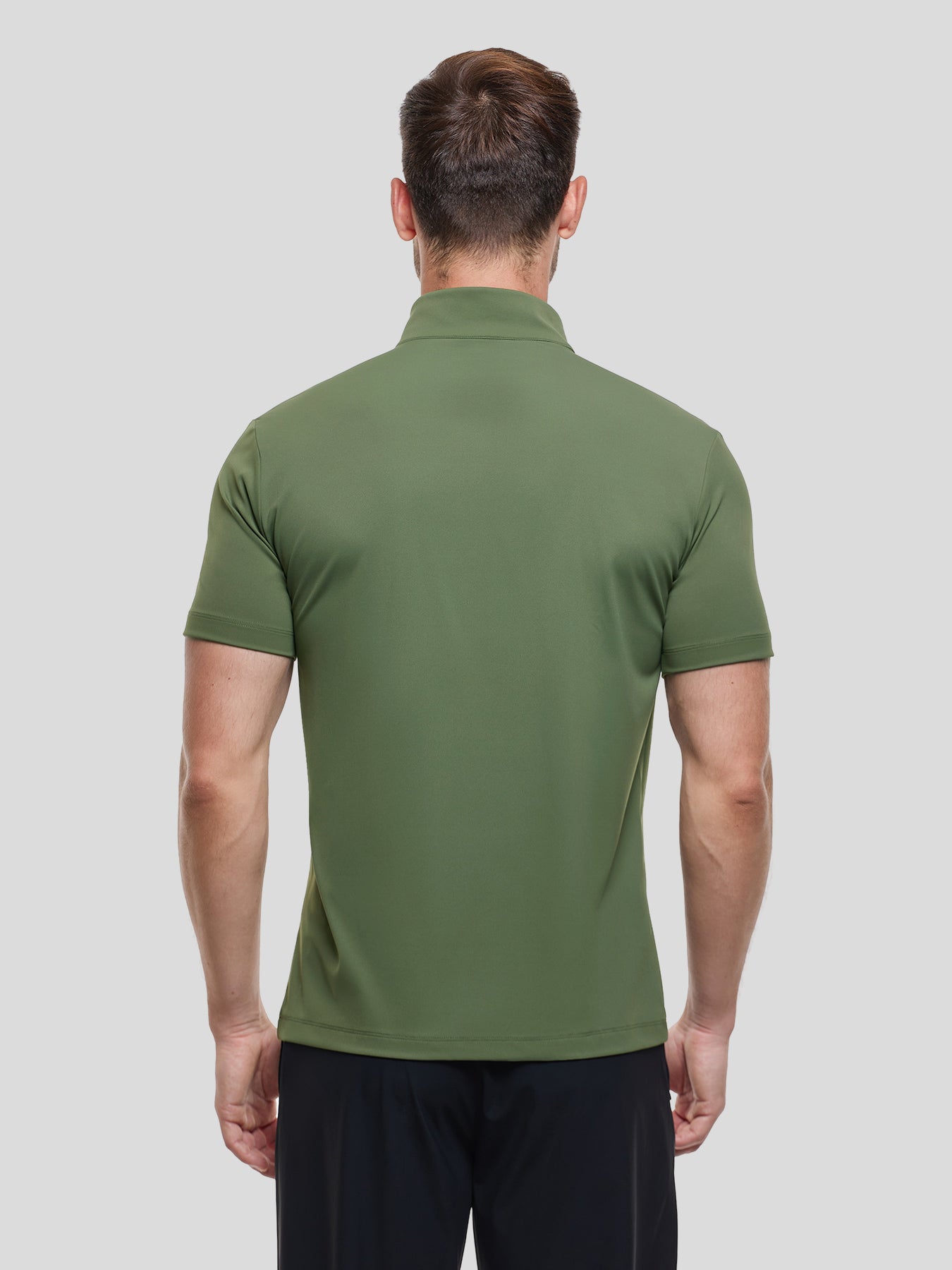 SmoothBlend Half Zip Mock Neck de manga corta Tee