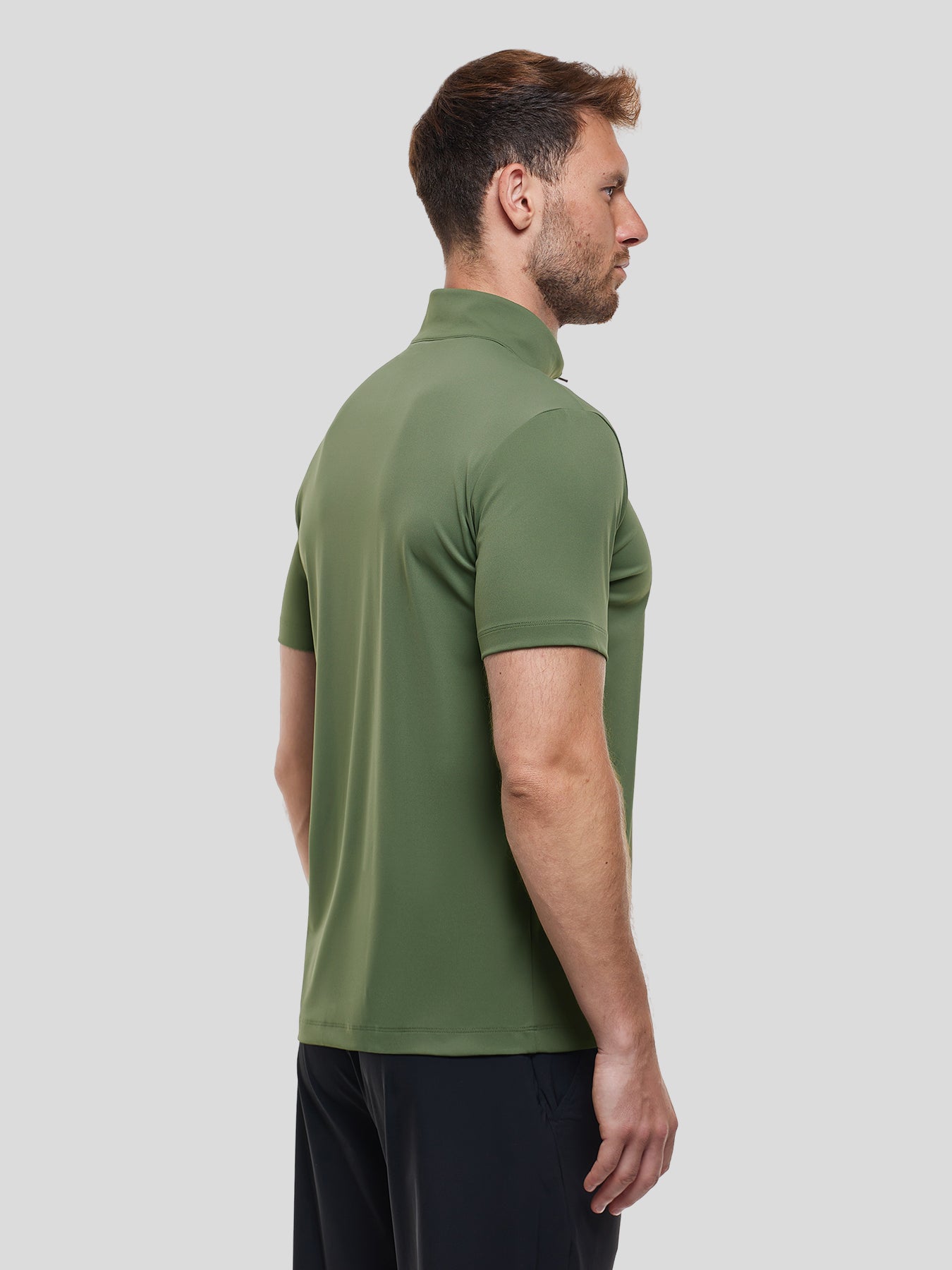 SmoothBlend Half Zip Mock Neck de manga corta Tee