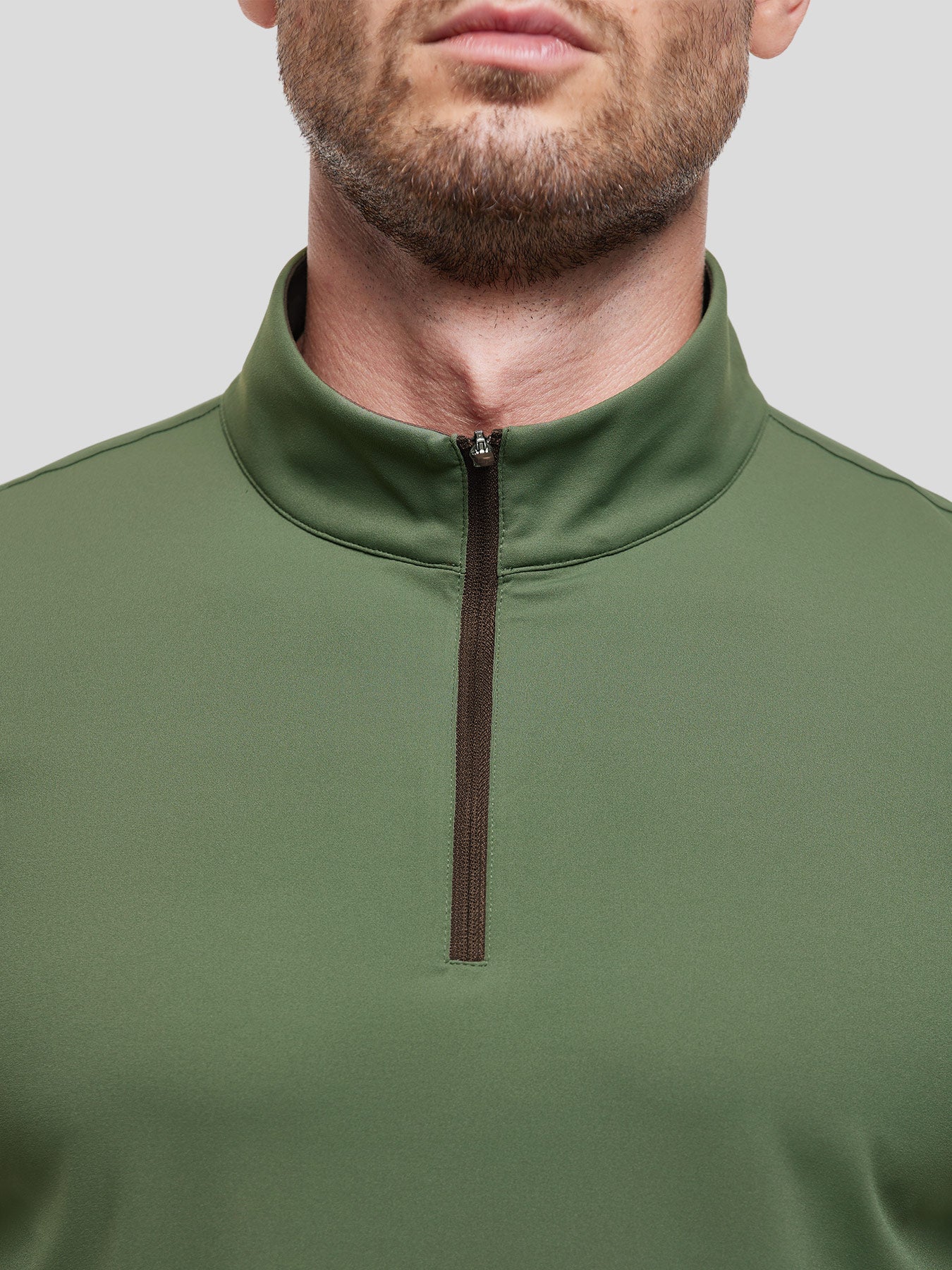 SmoothBlend Half Zip Mock Neck de manga corta Tee