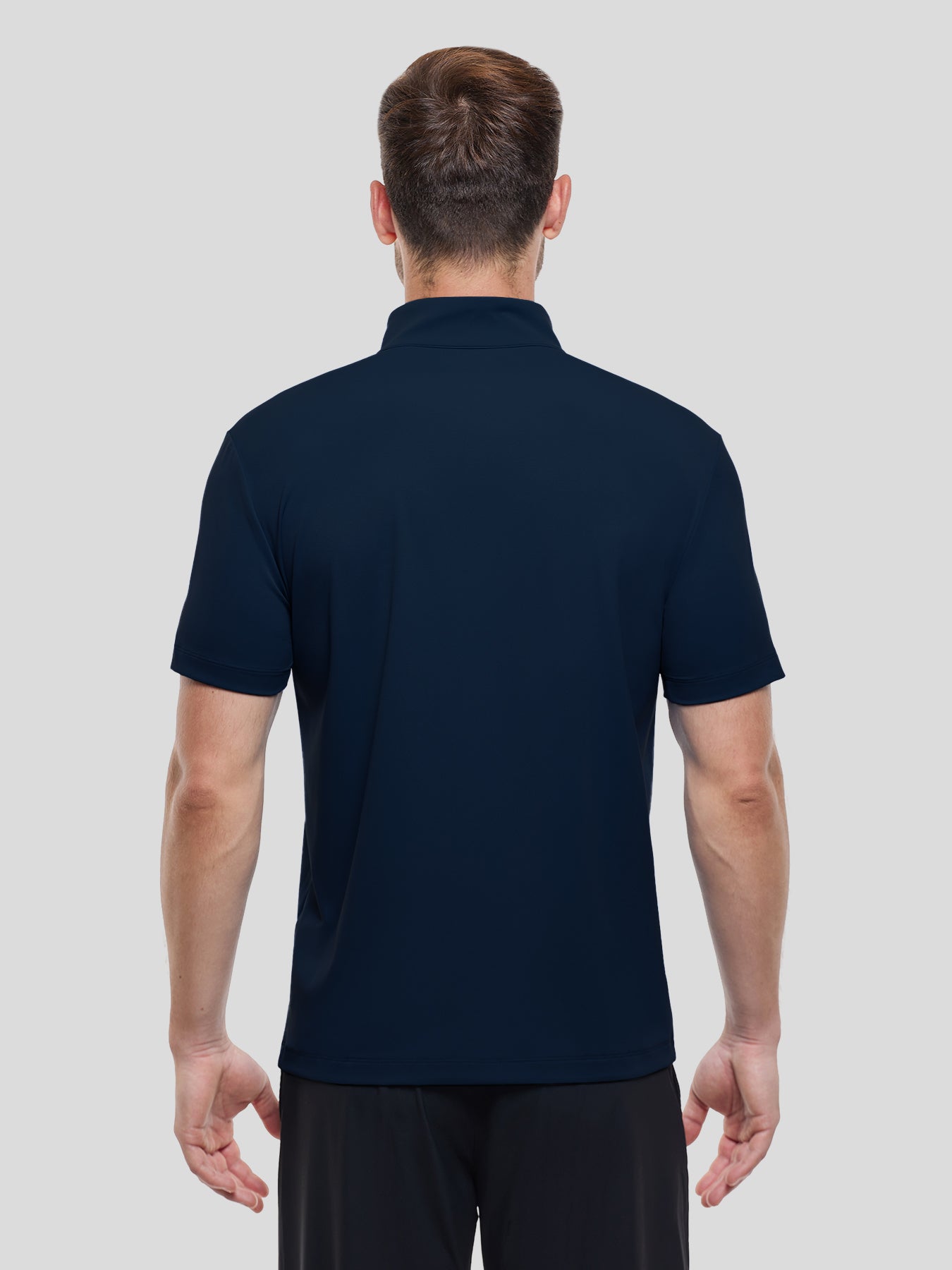 SmoothBlend Half Zip Mock Neck de manga corta Tee