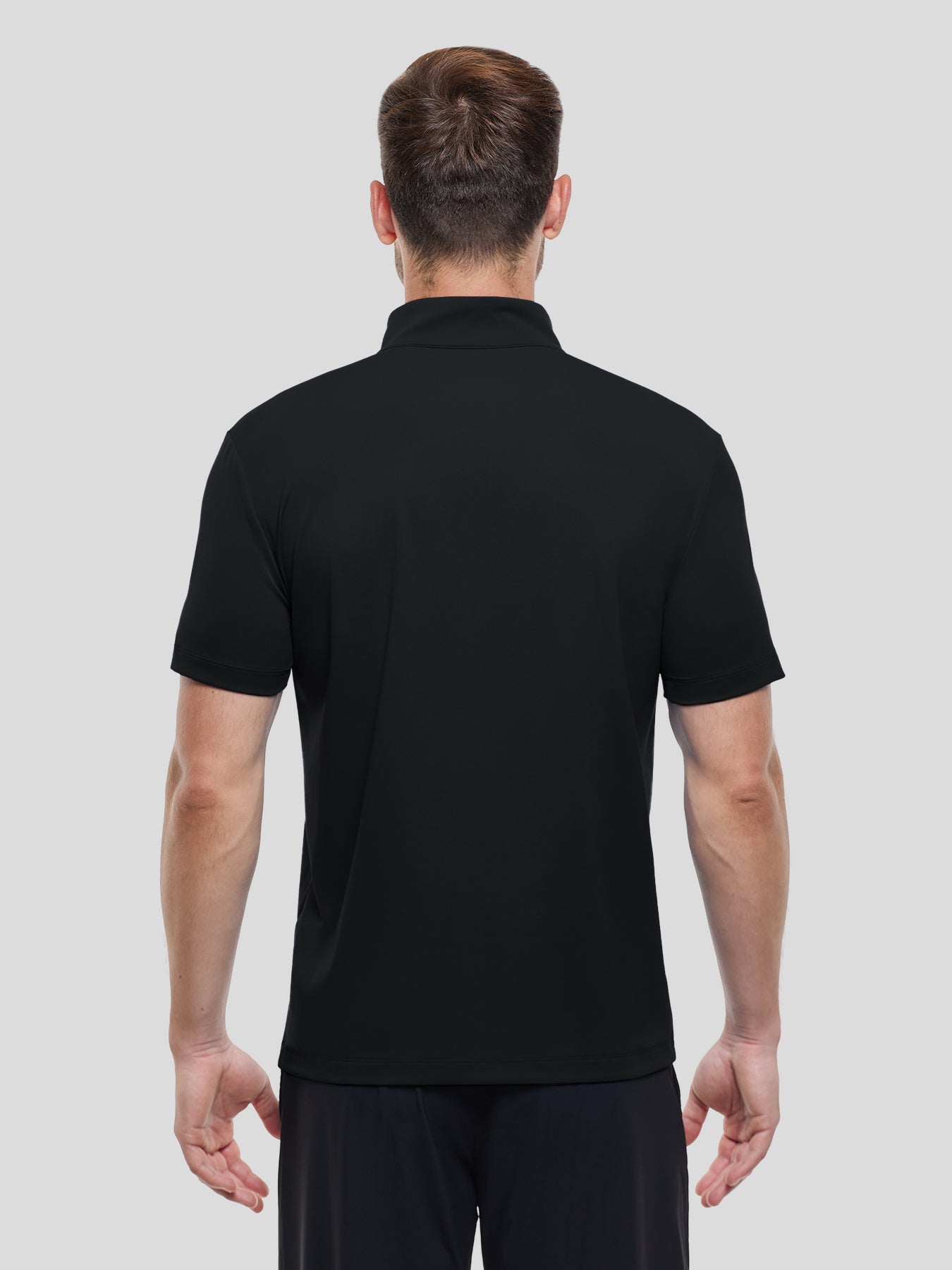 SmoothBlend Half Zip Mock Neck de manga corta Tee