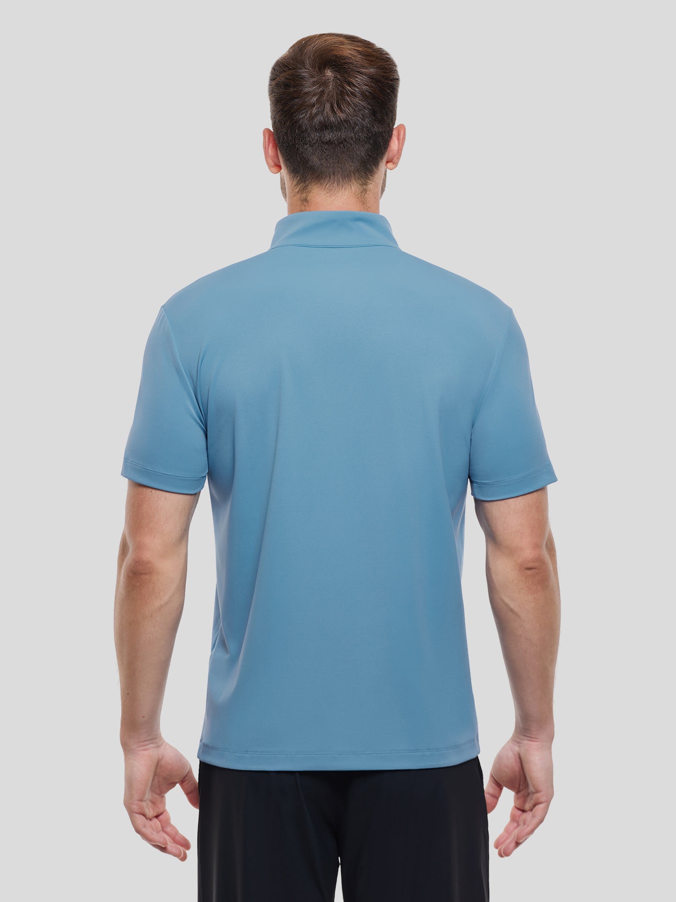 SmoothBlend Half Zip Mock Neck de manga corta Tee