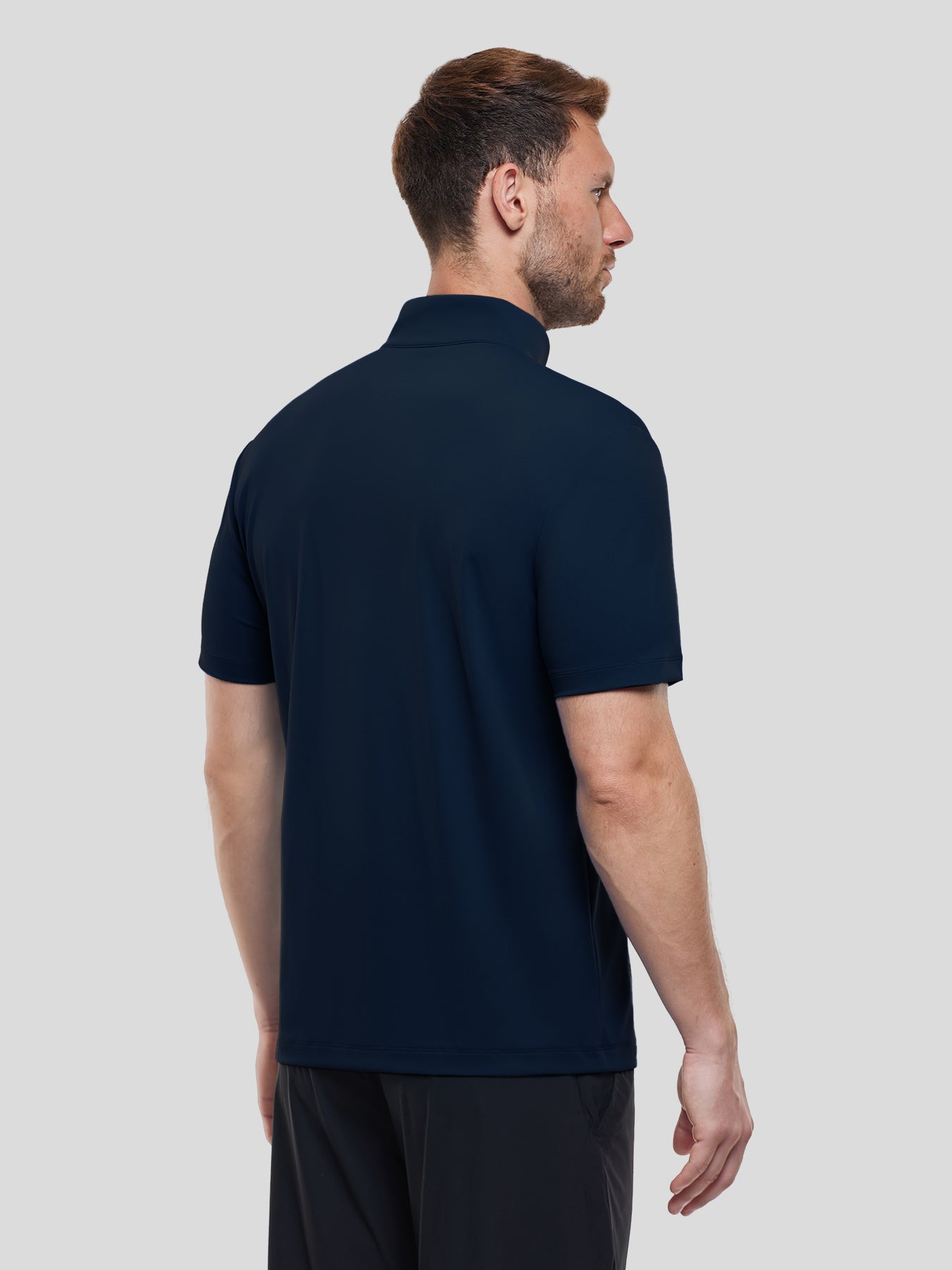 SmoothBlend Half Zip Mock Neck de manga corta Tee