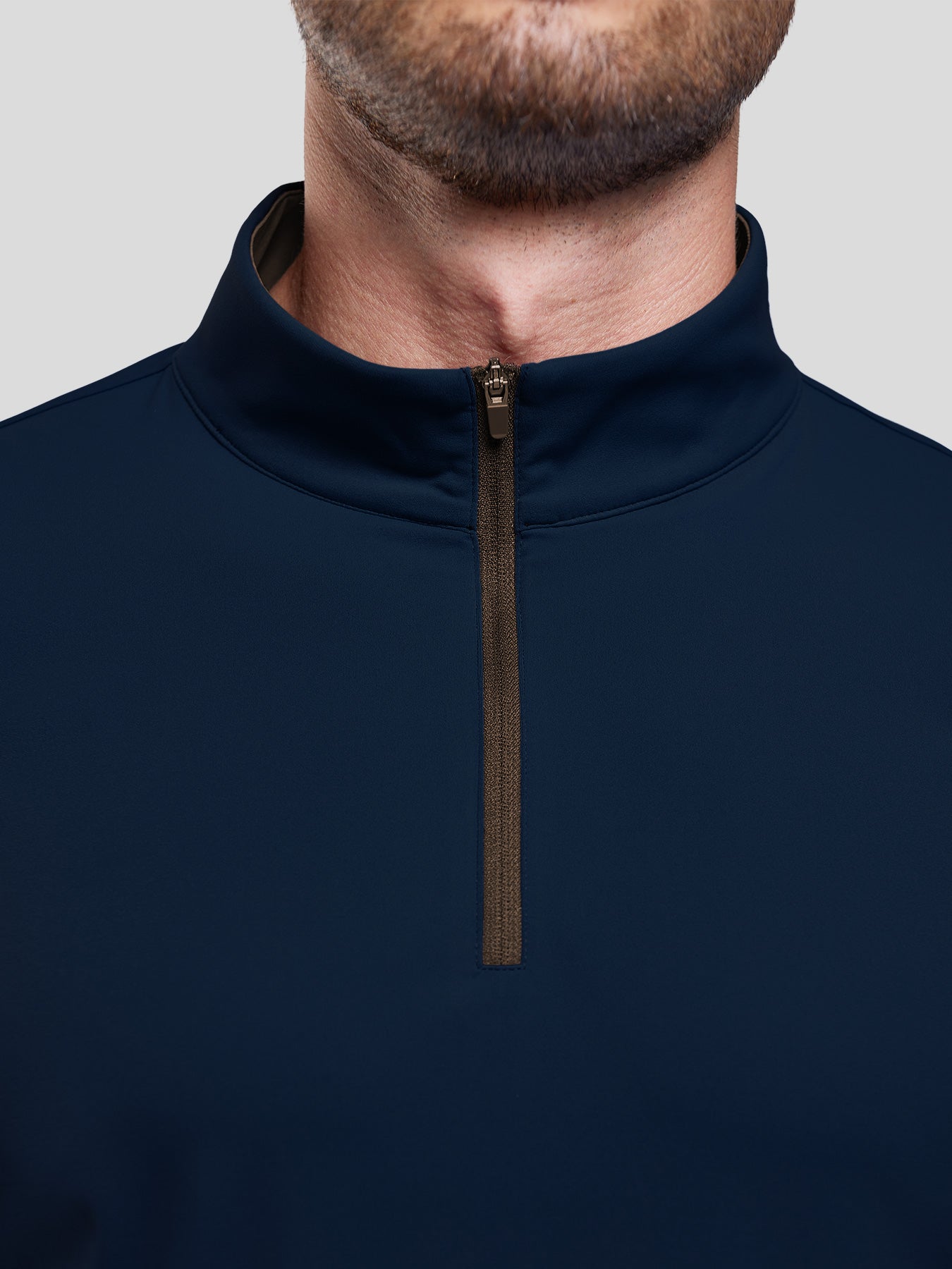 SmoothBlend Half Zip Mock Neck de manga corta Tee