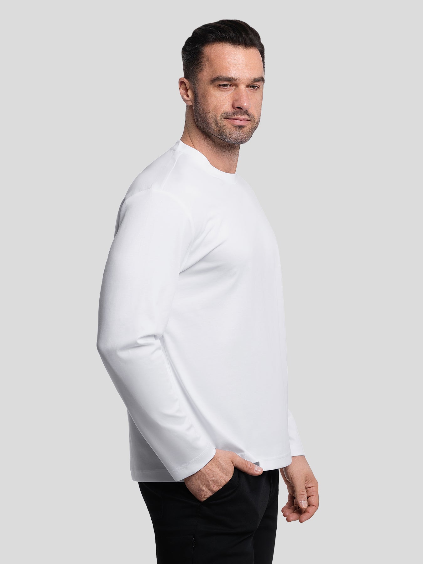 CloudWear 2.0 Split-Hem de manga larga Tee: de corte entallado
