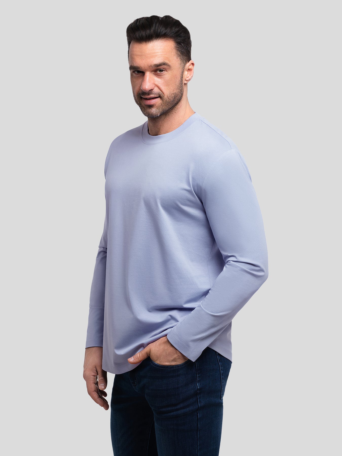 StaySmooth clásico Fit de manga larga Curve Hem Tee: 2024 New Colors