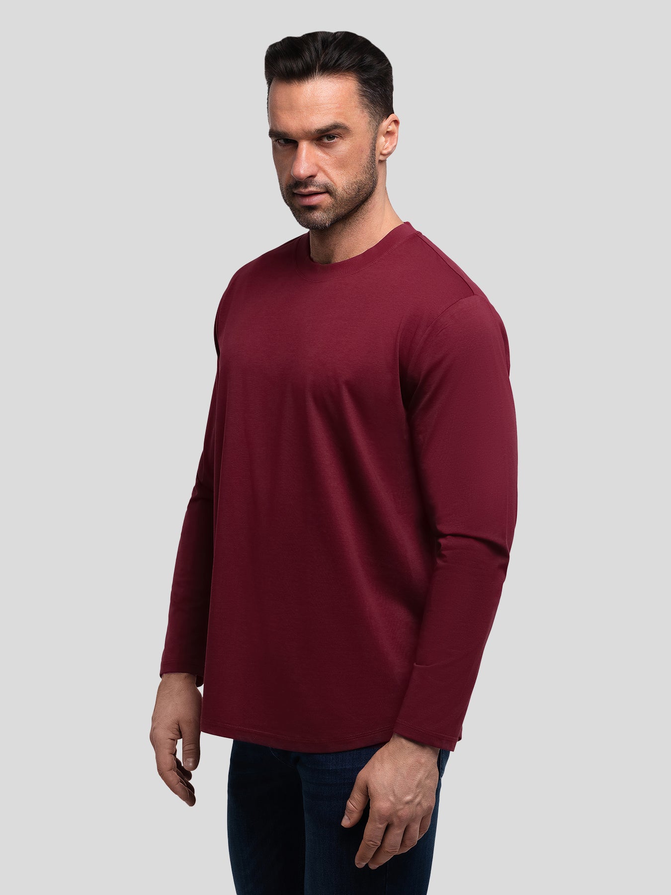 StaySmooth clásico Fit de manga larga Curve Hem Tee: 2024 New Colors