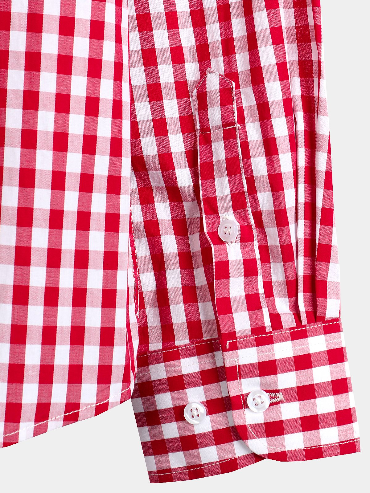 Camisa de algodón de manga larga a cuadros para hombre