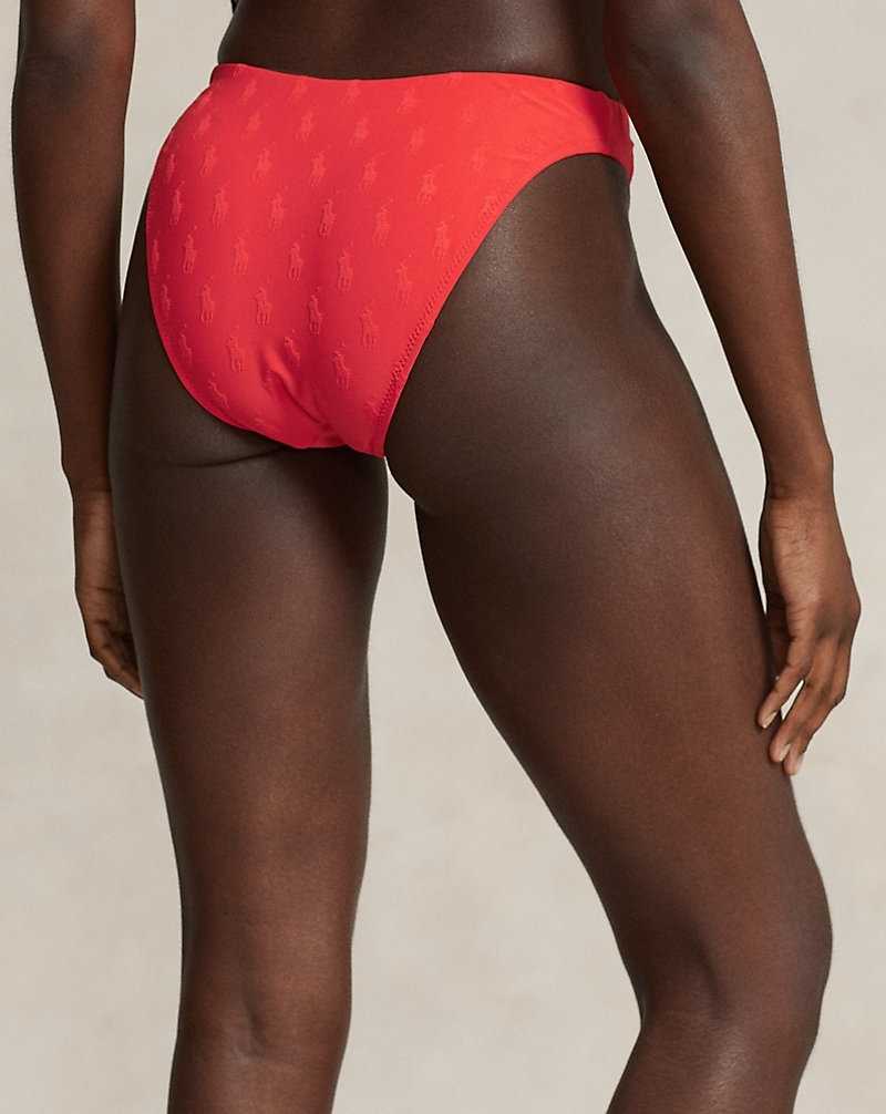 Abajo De Bikini Ralph Lauren Allover Pony Scoop Mujer Bright Hibiscus | BLCKHEY-64 - vista 4