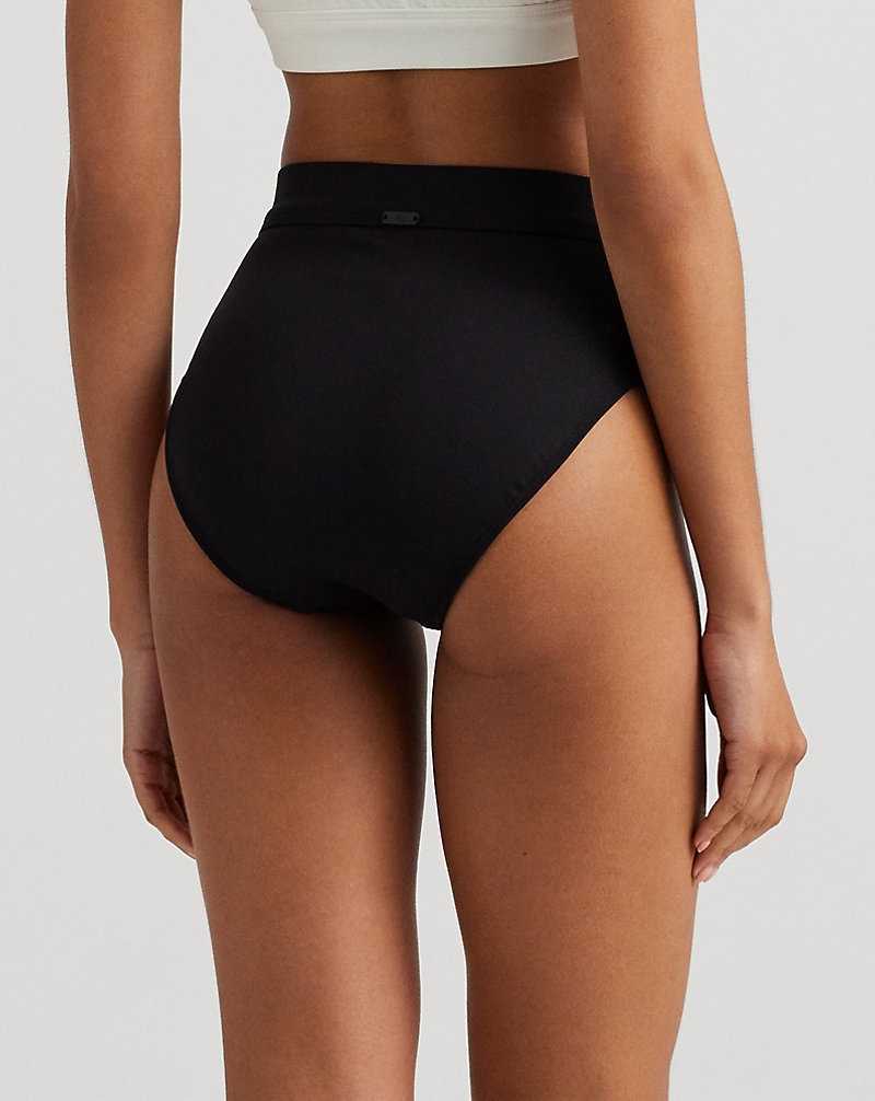 Abajo De Bikini Ralph Lauren Banded High-Waisted Mujer Negros | BTRFLIH-62 - vista 4