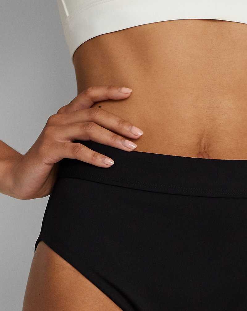 Abajo De Bikini Ralph Lauren Banded High-Waisted Mujer Negros | BTRFLIH-62 - vista 5