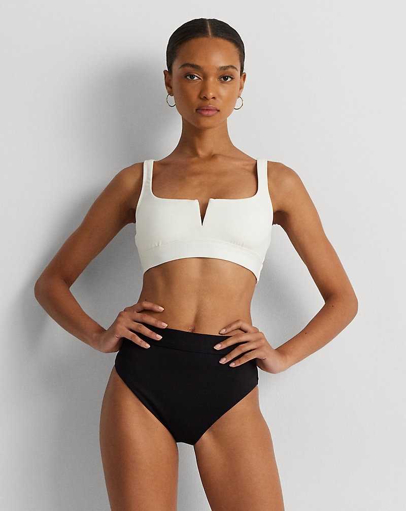 Abajo De Bikini Ralph Lauren Banded High-Waisted Mujer Negros | BTRFLIH-62 - vista 1