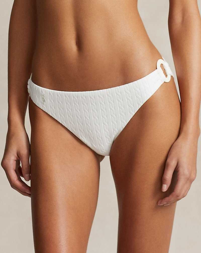 Abajo De Bikini Ralph Lauren Cable-Motif O-Ring Mujer Blancos | HWOXGQY-58 - vista 3