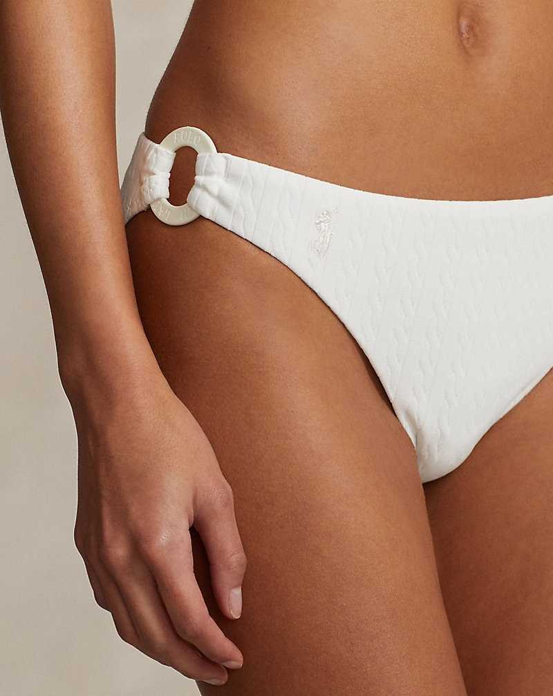 Abajo De Bikini Ralph Lauren Cable-Motif O-Ring Mujer Blancos | HWOXGQY-58 - vista 5