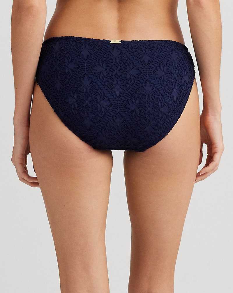 Abajo De Bikini Ralph Lauren Crocheted Ring-Front Mujer Azul Marino Oscuro | FSNRVXU-56 - vista 4
