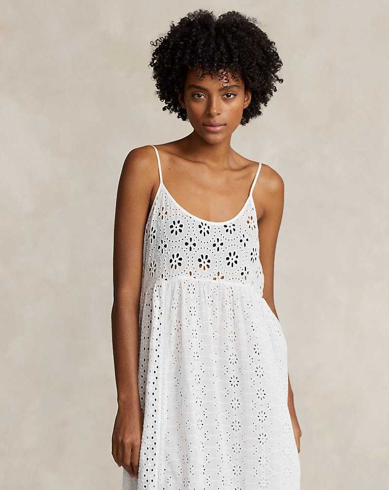 Abajo De Bikini Ralph Lauren Eyelet Cotton Patchwork Maxidress Mujer Blancos | NEODZVT-31 - vista 3