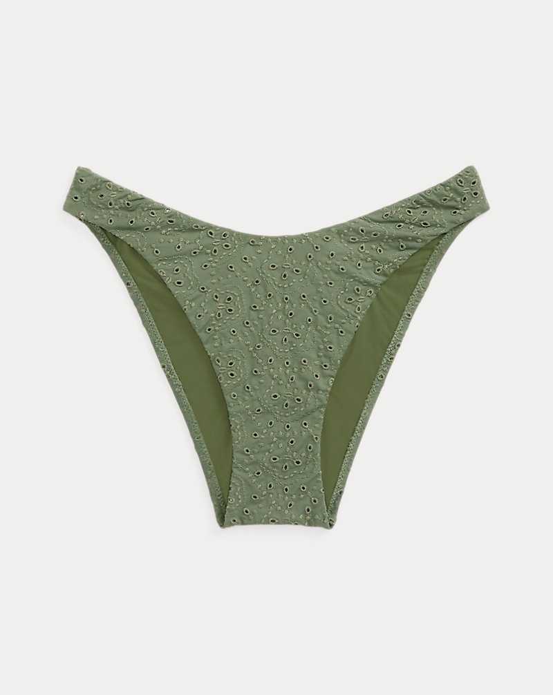 Abajo De Bikini Ralph Lauren Eyelet High-Leg Scoop Mujer Verde Oliva | ZMUQJYK-68 - vista 2