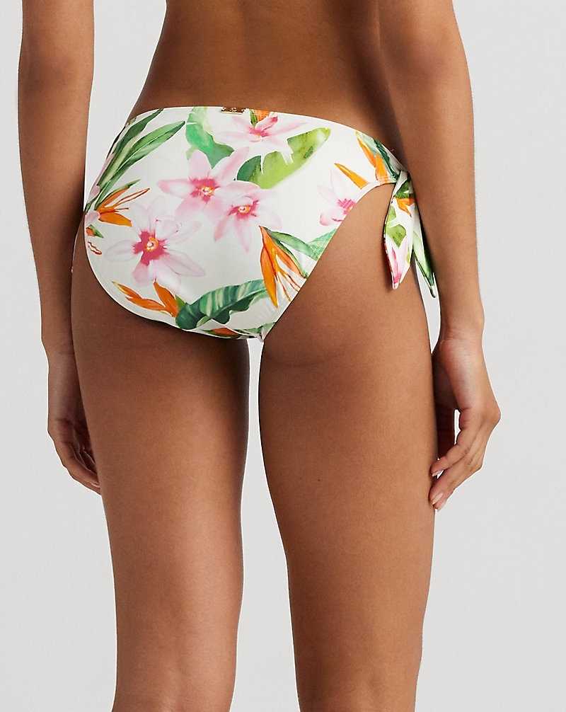 Abajo De Bikini Ralph Lauren Floral Side-Tie Hipster Mujer Blancos | LATQYJG-75 - vista 4
