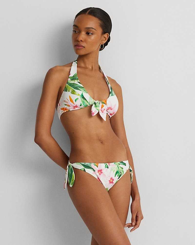 Abajo De Bikini Ralph Lauren Floral Side-Tie Hipster Mujer Blancos | LATQYJG-75 - vista 1
