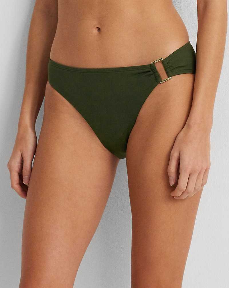 Abajo De Bikini Ralph Lauren Ring-Front Hipster Mujer Verde Oliva | UZSRKWN-95 - vista 3