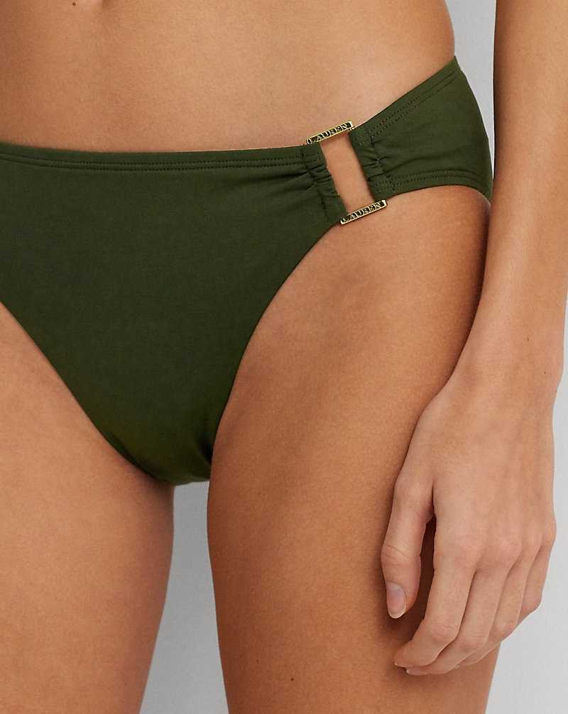 Abajo De Bikini Ralph Lauren Ring-Front Hipster Mujer Verde Oliva | UZSRKWN-95 - vista 5