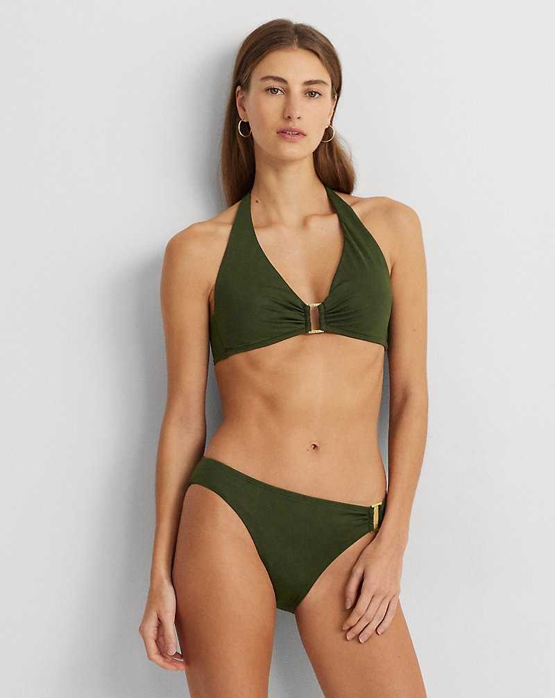 Abajo De Bikini Ralph Lauren Ring-Front Hipster Mujer Verde Oliva | UZSRKWN-95 - vista 1
