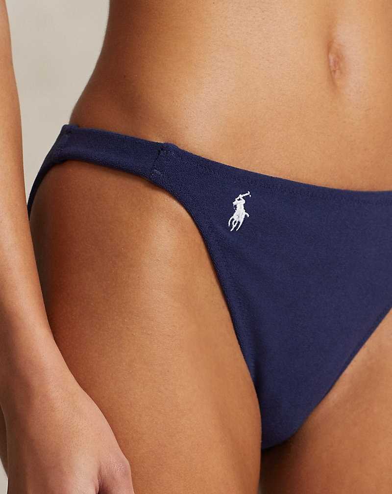 Abajo De Bikini Ralph Lauren Side-Panel Hipster Mujer Azul Marino | FPELJTN-21 - vista 5