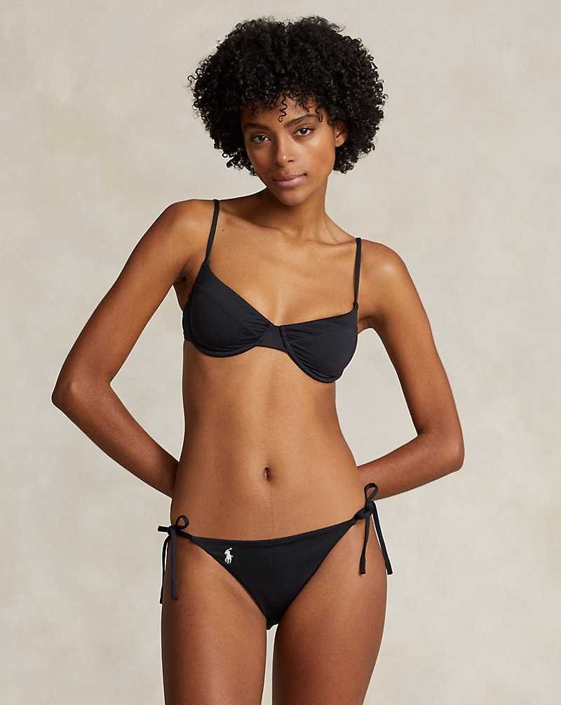Abajo De Bikini Ralph Lauren Side-Tie Mujer Negros | ZJOHVNE-62 - vista 1