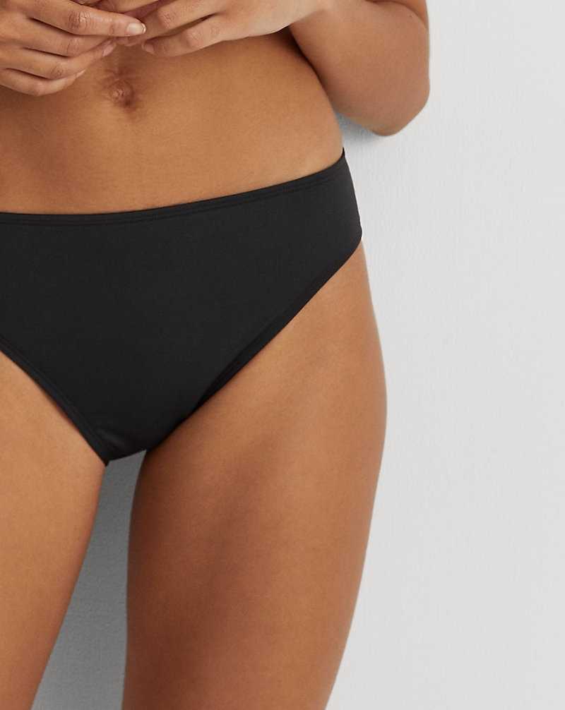 Abajo De Bikini Ralph Lauren Solid Hipster Mujer Negros | XZVPWYB-90 - vista 5
