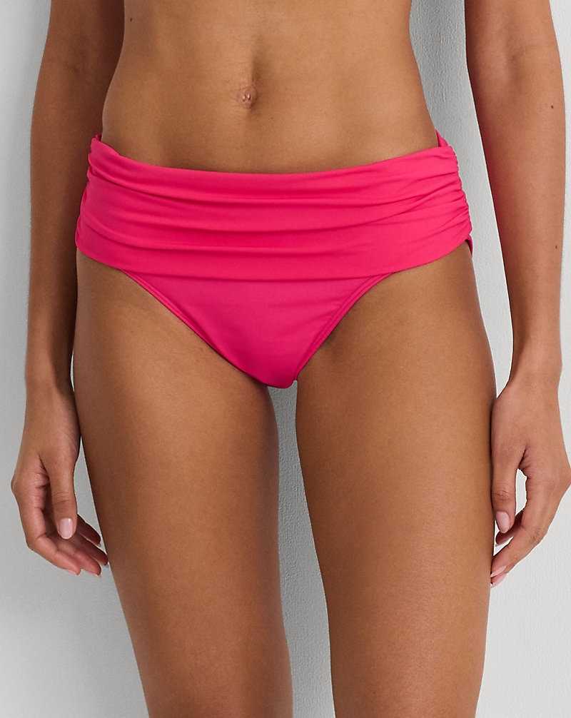 Abajo De Bikini Ralph Lauren Solid Shirred Hipster Mujer Passionfruit | ZEHWUFK-30 - vista 3