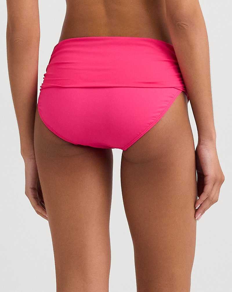 Abajo De Bikini Ralph Lauren Solid Shirred Hipster Mujer Passionfruit | ZEHWUFK-30 - vista 4