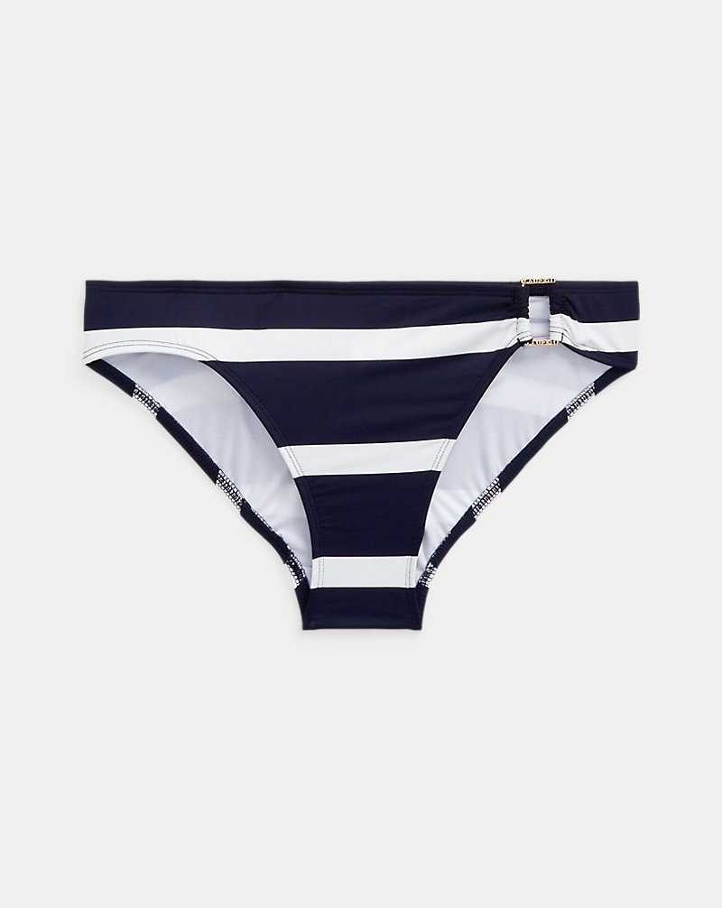 Abajo De Bikini Ralph Lauren Striped Ring-Front Hipster Mujer Azul Marino Oscuro | BTHXWUN-16 - vista 2