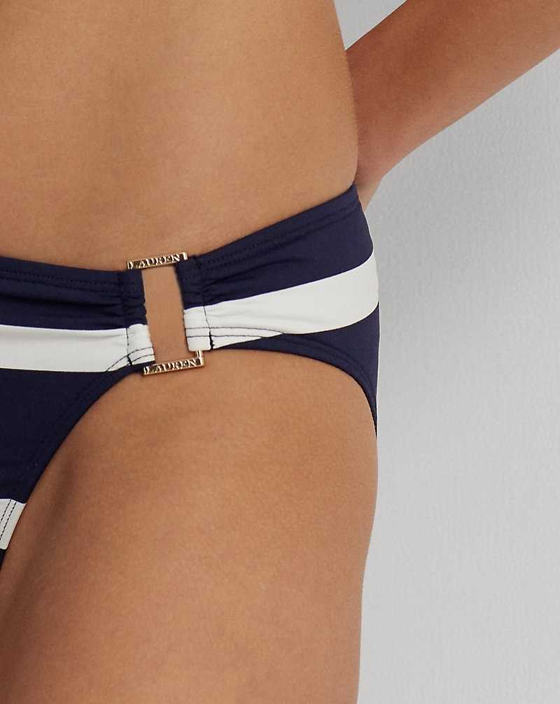 Abajo De Bikini Ralph Lauren Striped Ring-Front Hipster Mujer Azul Marino Oscuro | BTHXWUN-16 - vista 5