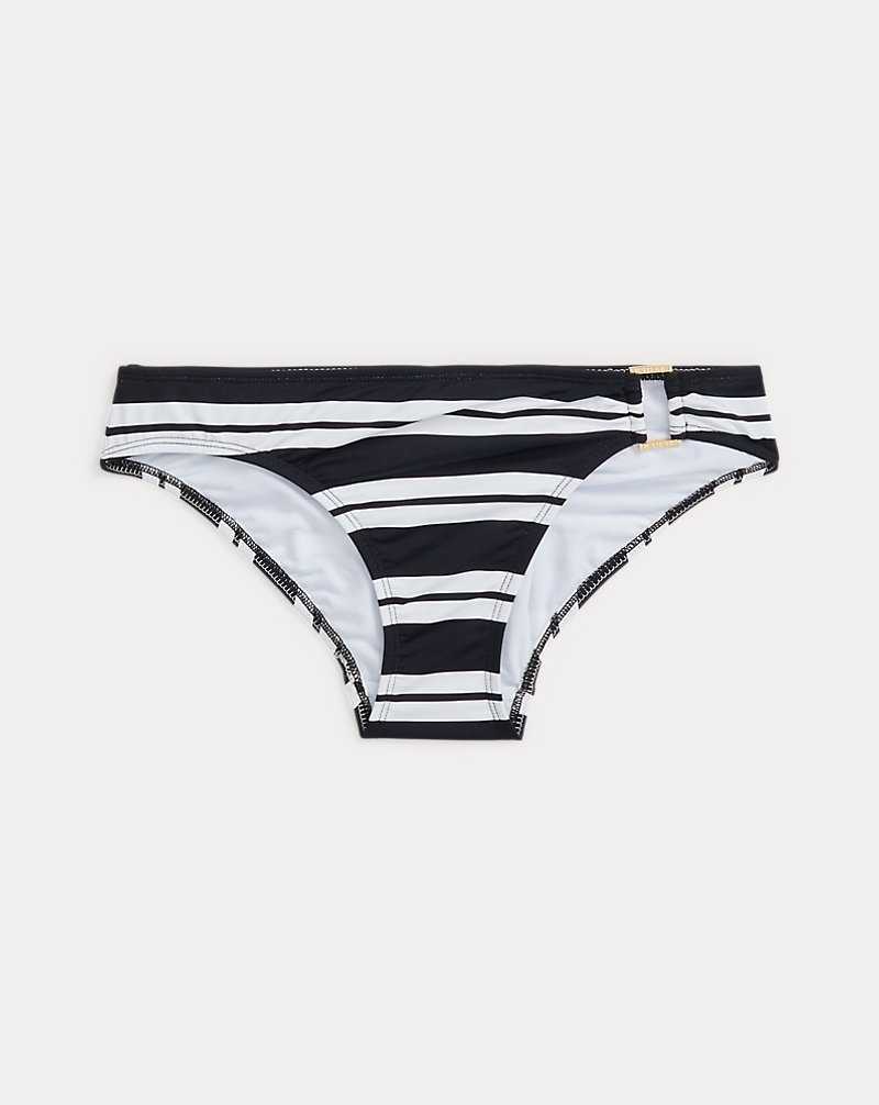 Abajo De Bikini Ralph Lauren Striped Ring-Front Hipster Mujer Black/White | WHXFURY-36 - vista 2