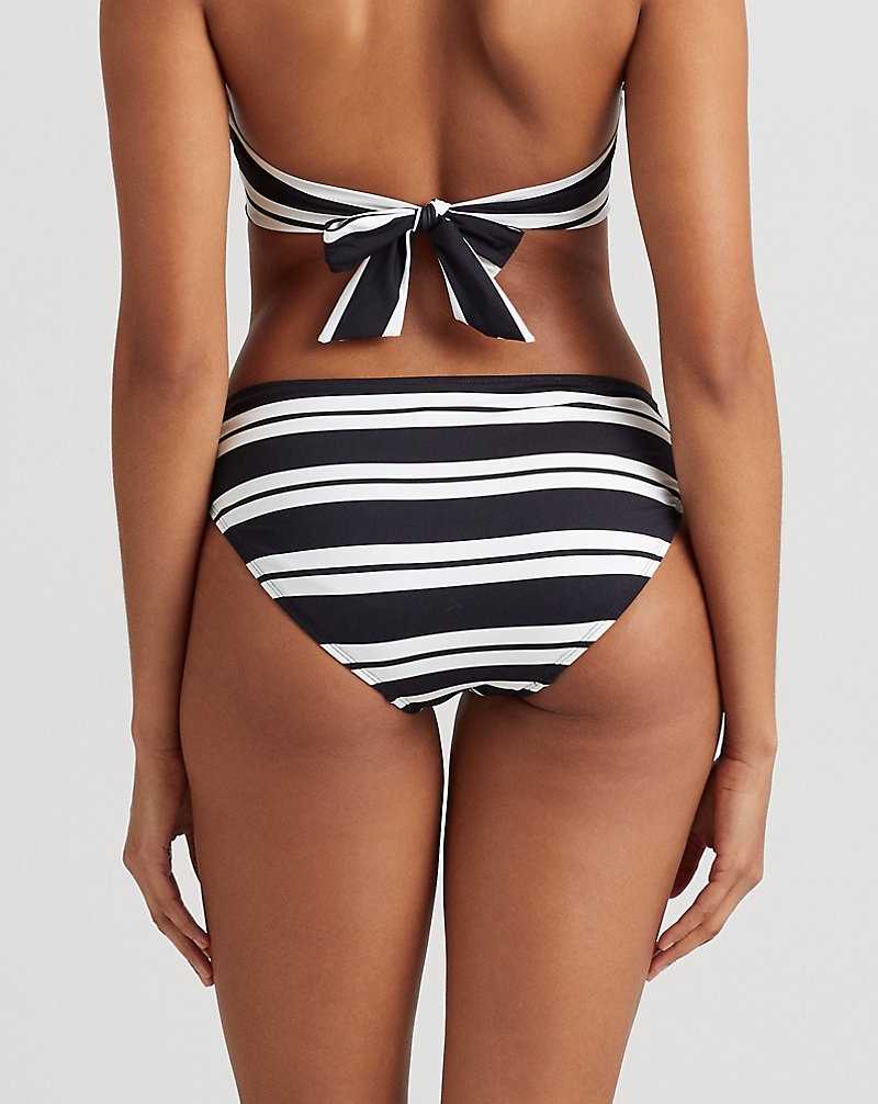 Abajo De Bikini Ralph Lauren Striped Ring-Front Hipster Mujer Black/White | WHXFURY-36 - vista 4