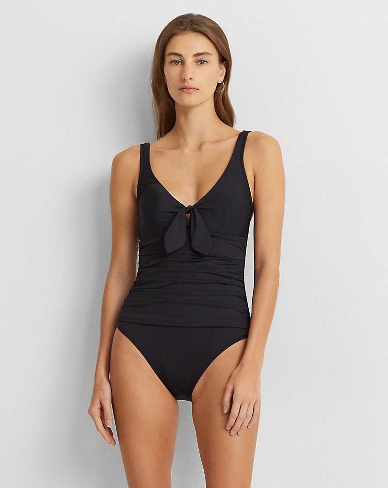 Abajo De Bikini Ralph Lauren Tie-Front Mujer Negros | EQWHGZL-02 - vista 1