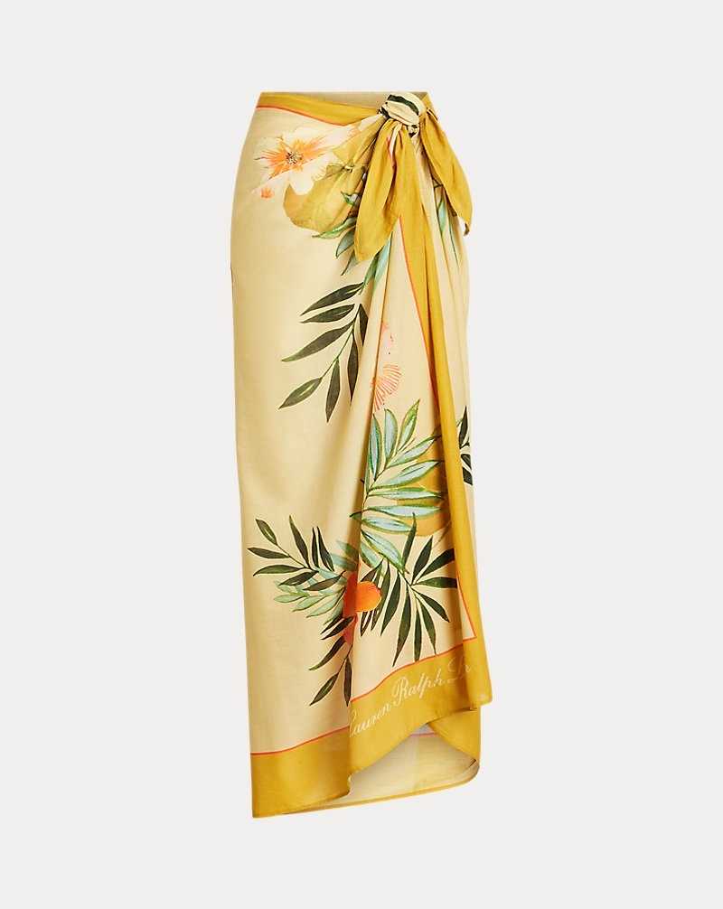 Abajo De Bikini Ralph Lauren Tropical-Print Cotton Voile Wrap Mujer Multi | OVEXLJU-53 - vista 2