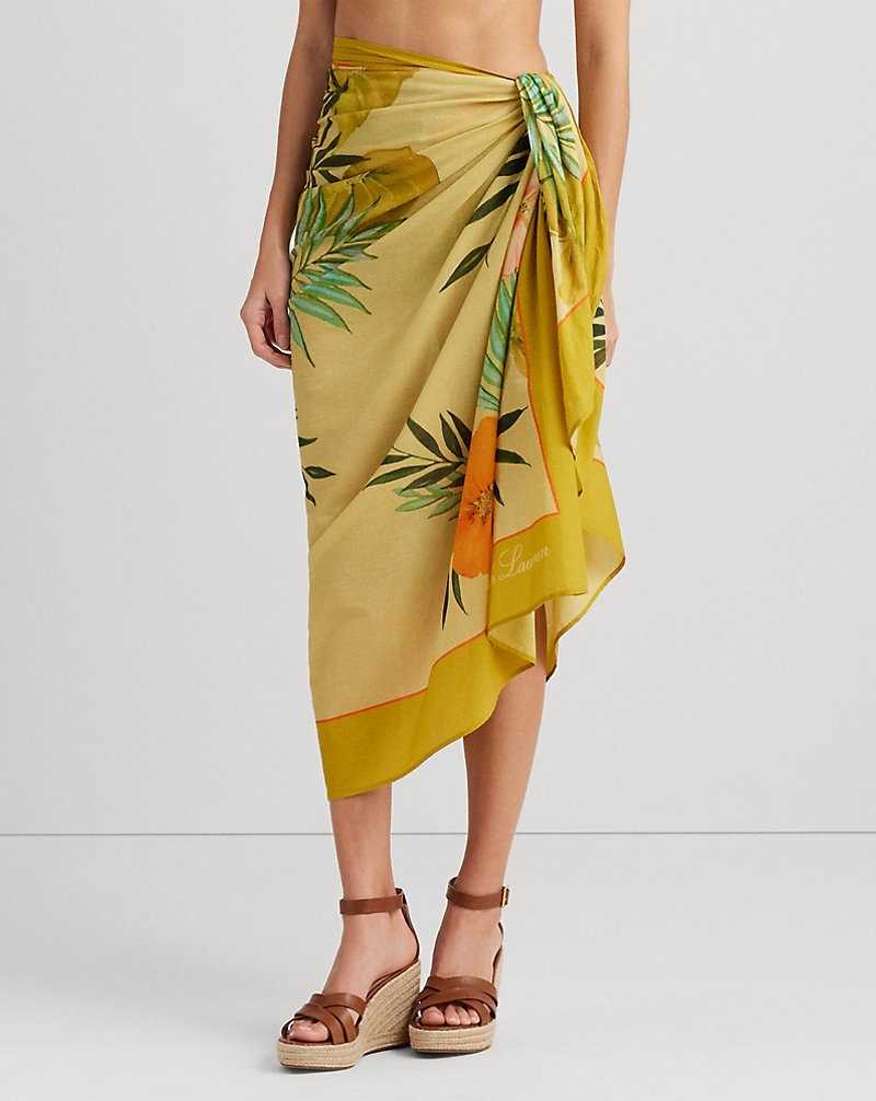 Abajo De Bikini Ralph Lauren Tropical-Print Cotton Voile Wrap Mujer Multi | OVEXLJU-53 - vista 3