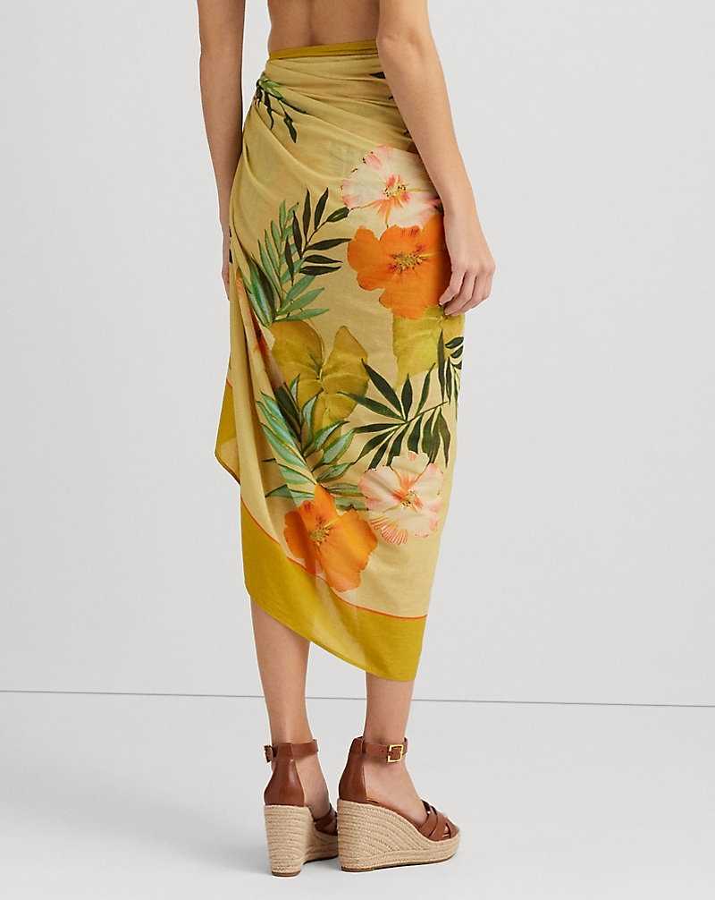 Abajo De Bikini Ralph Lauren Tropical-Print Cotton Voile Wrap Mujer Multi | OVEXLJU-53 - vista 4