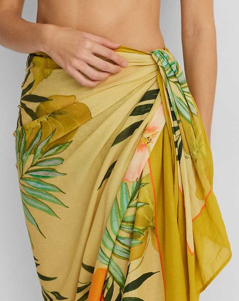 Abajo De Bikini Ralph Lauren Tropical-Print Cotton Voile Wrap Mujer Multi | OVEXLJU-53 - vista 5