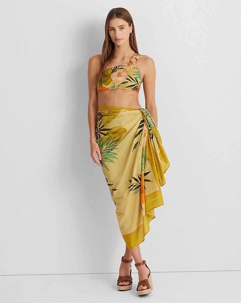 Abajo De Bikini Ralph Lauren Tropical-Print Cotton Voile Wrap Mujer Multi | OVEXLJU-53 - vista 1