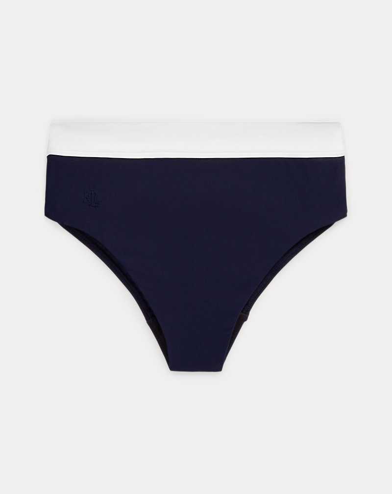 Abajo De Bikini Ralph Lauren Two-Tone High-Waisted Mujer Azul Marino Oscuro | LWMAKTP-29 - vista 2