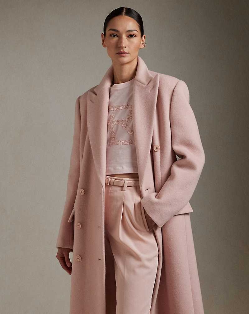 Abrigos Ralph Lauren Adalaide Wool-Cashmere Mujer Blush | UVREJBP-28 - vista 3