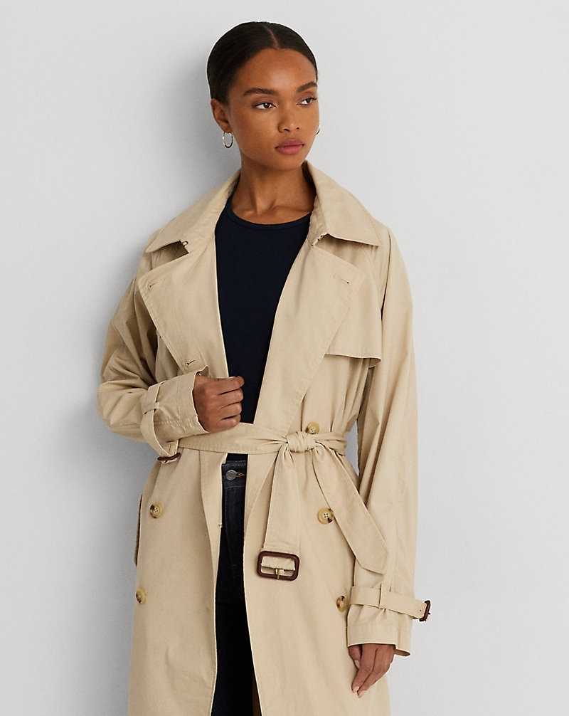 Abrigos Ralph Lauren Belted Cotton Poplin Trench Mujer Explorer Sand | VWCHEBA-51 - vista 3
