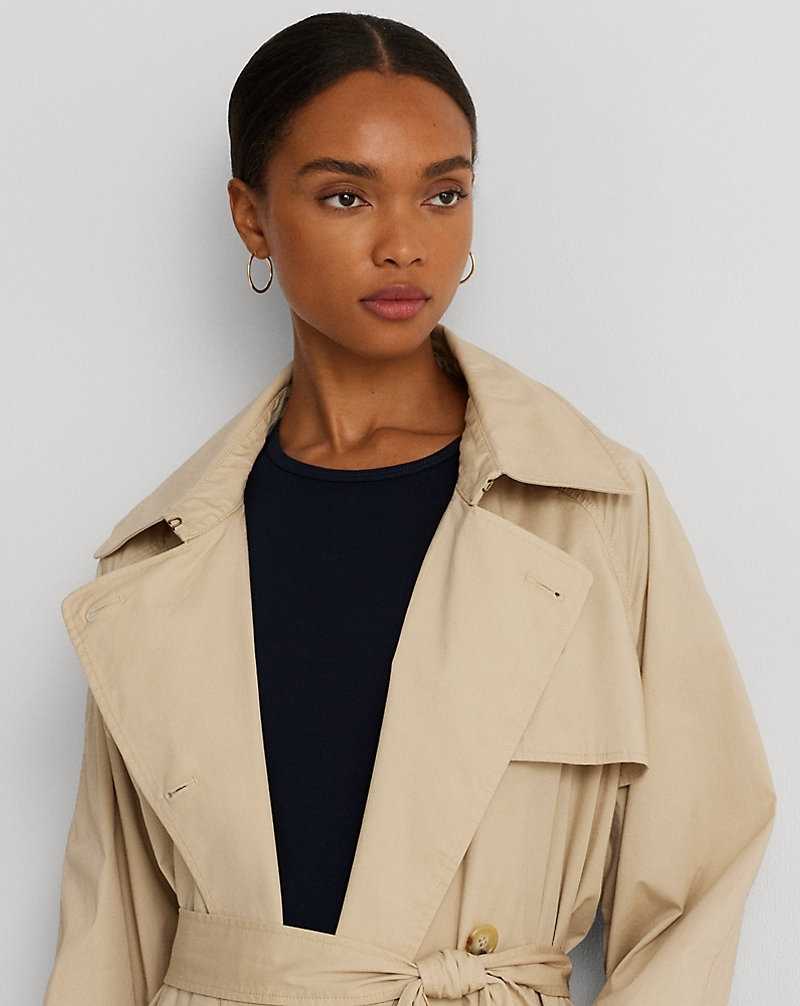 Abrigos Ralph Lauren Belted Cotton Poplin Trench Mujer Explorer Sand | VWCHEBA-51 - vista 5