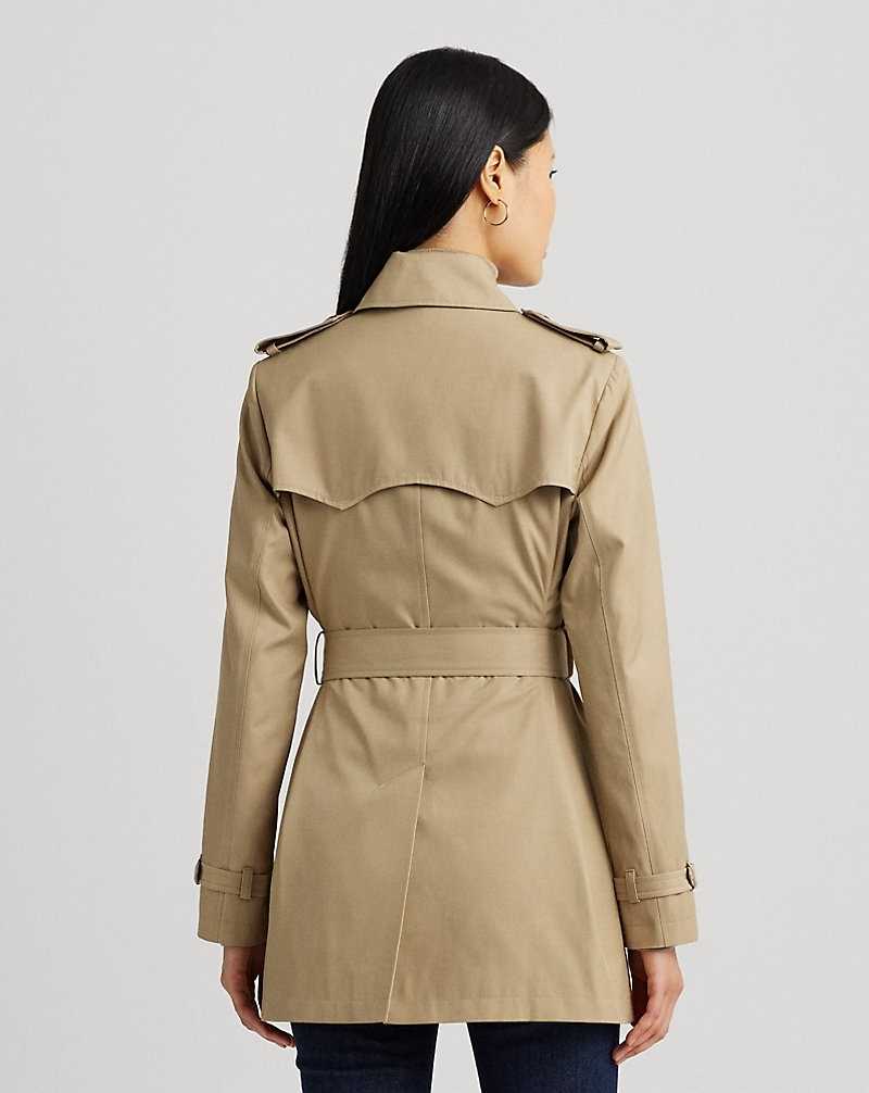 Abrigos Ralph Lauren Belted Cotton-Blend Trench Mujer Birch Tan | QJOKZVE-18 - vista 4